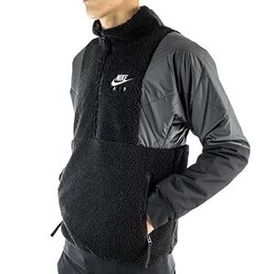 Nike Air Quarter Zip Paneled Shera Fleece Pullover Jacket Men's Size Medium‎